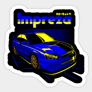 Subaru Impreza WRX Blue Outline S20 SC Sticker